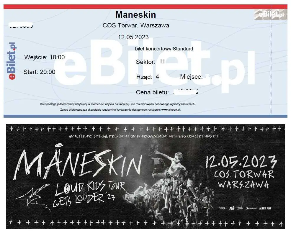 Bilety na koncert Maneskin w Warszawie - Kup teraz!