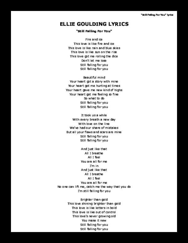Ellie Goulding - Tekst piosenki Still Falling for You